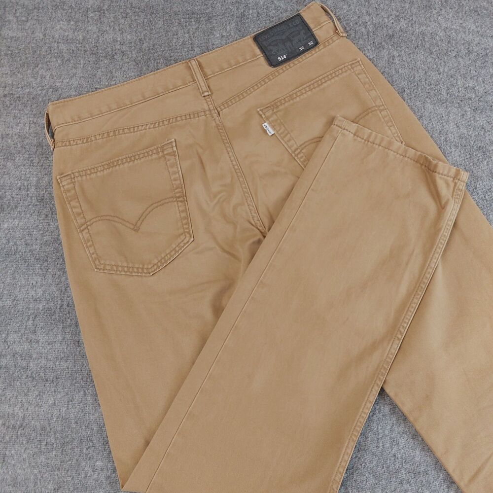 Levis 514 Straight Fit Pants Mens 32x32 (Fit 34x32) Brown 5 Pocket